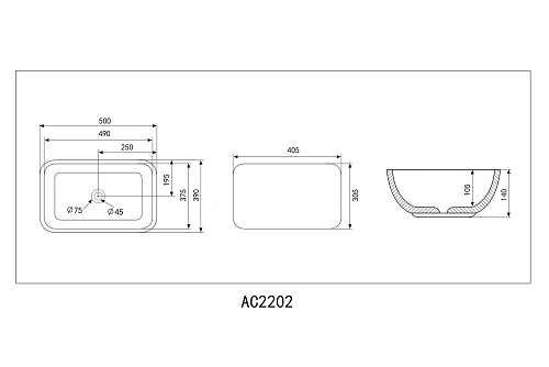 Раковина ABBER Rechteck AC2202MBE накладная, светло-бежевая матовая Раковина ABBER Rechteck AC2202MBE накладная, светло-бежевая матовая