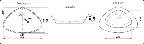 Раковина CeramaLux 9386 накладная, белый Раковина CeramaLux 9386 накладная, белый