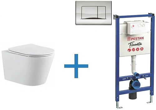 Комплект унитаза с инсталляцией Aquanet Rimless Atago 2.0 W LX-1905 (инсталляция Pestan Fluenta SET4 Atago 2.0 W + SET40006356AC Комплект унитаза с инсталляцией Aquanet Rimless Atago 2.0 W LX-1905 (инсталляция Pestan Fluenta SET4 Atago 2.0 W + SET40006356AC