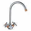 Картинка анонса товара «смеситель для кухни decoroom dr46028-orange с высоким повортным изливом»