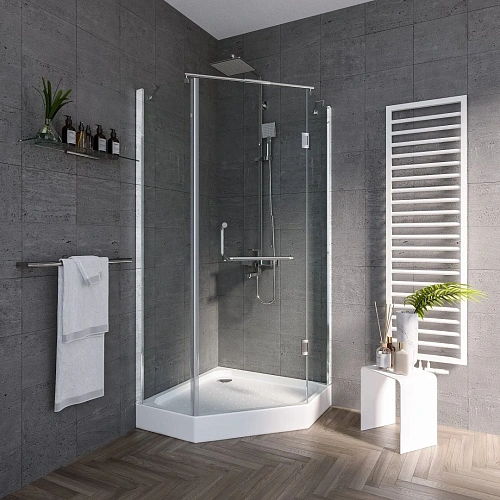 Душевой уголок GROSSMAN Classic GR-8090 90x90x185 трапеция, дверь распашная Душевой уголок GROSSMAN Classic GR-8090 90x90x185 трапеция, дверь распашная