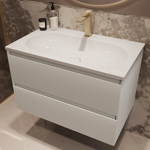 Тумба под раковину Vincea Welle 800 подвесная, белый матовый софт-тач Тумба под раковину Vincea Welle 800 подвесная, белый матовый софт-тач