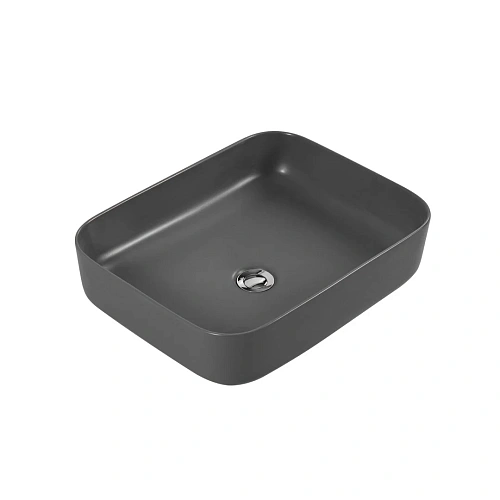 Раковина Aquatek ВЕГА AQ5515-MG 500x390x130, матовый серый, накладная Раковина Aquatek ВЕГА AQ5515-MG 500x390x130, матовый серый, накладная