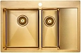 Кухонная мойка Paulmark AISI304 UNION PM537851-BGL брашированное золото левая 780х510мм Кухонная мойка Paulmark AISI304 UNION PM537851-BGL брашированное золото левая 780х510мм