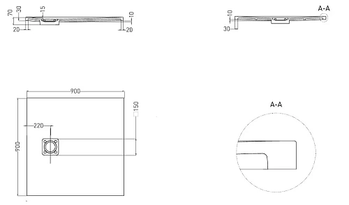 Душевой поддон Salini OASI 120321M 900x900 S-Stone Душевой поддон Salini OASI 120321M 900x900 S-Stone