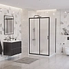Душевой уголок BelBagno UNO-195-AH-1-120/90-P-NERO 120x90 см, профиль черный, стекло рифленое