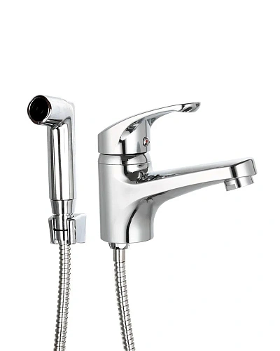 Смеситель для раковины OneLife P01-022cr с гигиеническим душем, хром Смеситель для раковины OneLife P01-022cr с гигиеническим душем, хром