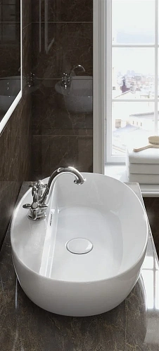 Раковина Kerama Marazzi PLAZA накладная 60, белая глянцевая PLR.wb.60.1 Раковина Kerama Marazzi PLAZA накладная 60, белая глянцевая PLR.wb.60.1