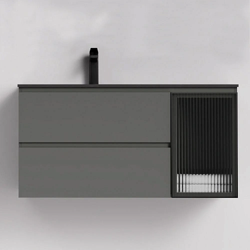 Тумба с раковиной Orans BC-2055-1000L основной шкаф цвет:MFC085,раковина art marble(matte black) (10 2055100L Тумба с раковиной Orans BC-2055-1000L основной шкаф цвет:MFC085,раковина art marble(matte black) (10 2055100L