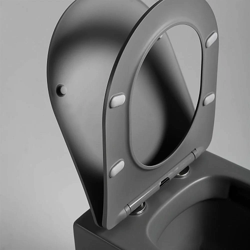 Унитаз подвесной Vincea Piatti VT1-11SMA, цвет антрацит матовый, ультратонкое soft-close сиденье Унитаз подвесной Vincea Piatti VT1-11SMA, цвет антрацит матовый, ультратонкое soft-close сиденье