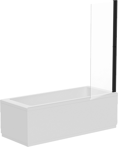 Шторка на ванну DIWO Анапа распашная 75х140, профиль черный матовый 569212 Шторка на ванну DIWO Анапа распашная 75х140, профиль черный матовый 569212