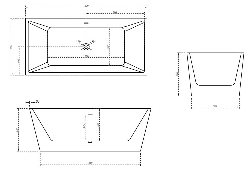 Ванна отдельностоящая ABBER AB9224-1.6 160x80 универсальная, белая акриловая Ванна отдельностоящая ABBER AB9224-1.6 160x80 универсальная, белая акриловая
