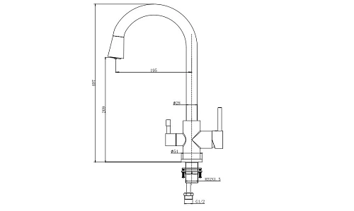 Смеситель для кухни Aquatek ВЕГА AQ1085MB черный матовый Смеситель для кухни Aquatek ВЕГА AQ1085MB черный матовый
