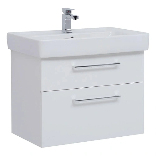 Тумба под раковину DREJA Q MAX, 70 см, подвесная, 2 ящика, белый глянец 77.0005W Тумба под раковину DREJA Q MAX, 70 см, подвесная, 2 ящика, белый глянец 77.0005W