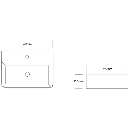 Раковина Ceruttispa CR0094 520х420х150 накладная, белая, прямоугольная, с отверстием под смеситель Раковина Ceruttispa CR0094 520х420х150 накладная, белая, прямоугольная, с отверстием под смеситель