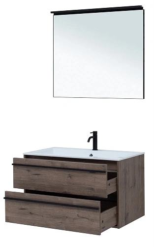 Комплект мебели Aquanet Lino 90 Дуб Веллингтон 00271958 Комплект мебели Aquanet Lino 90 Дуб Веллингтон 00271958