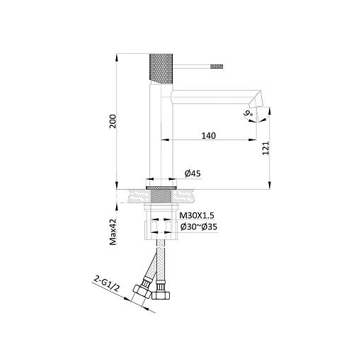 Смеситель для раковины Vincea Desire VBF-1D1BN брашированный никель Смеситель для раковины Vincea Desire VBF-1D1BN брашированный никель