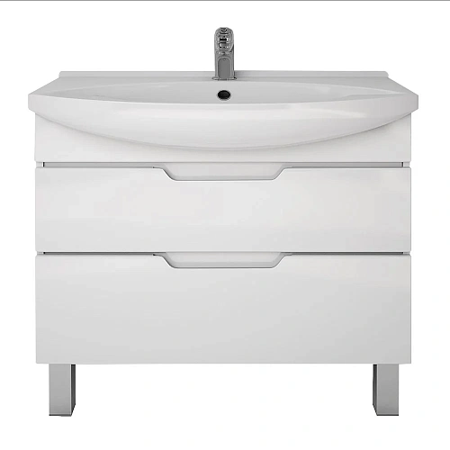 Тумба под раковину DREJA LAGUNA PLUS, 105 см, подвесная/напольная, 2 ящика, с опорами, белый глянец 99.0108 Тумба под раковину DREJA LAGUNA PLUS, 105 см, подвесная/напольная, 2 ящика, с опорами, белый глянец 99.0108