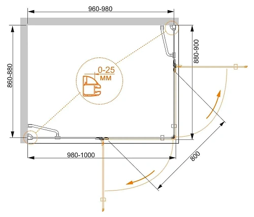 Душевой уголок CEZARES BERGAMO-W-AH-2-100/90-C-Cr-L 100x90см стекло прозрачное, профиль хром Душевой уголок CEZARES BERGAMO-W-AH-2-100/90-C-Cr-L 100x90см стекло прозрачное, профиль хром