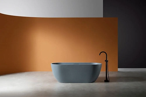 Ванна отдельностоящая ABBER AM9941G 170x75 универсальная, серый матовая, искусственный камень Ванна отдельностоящая ABBER AM9941G 170x75 универсальная, серый матовая, искусственный камень