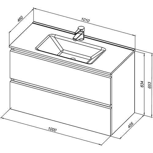 Тумба под раковину De Aqua Ариетта NEW 100 белый матовый 00265582 Тумба под раковину De Aqua Ариетта NEW 100 белый матовый 00265582