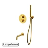 Смеситель для ванны WHITECROSS Y YSET10GLB (брашированное золото) с ручным душем, термостатический, скрытого монтажа