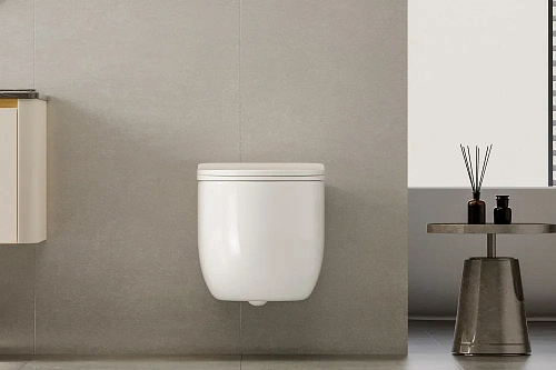 Унитаз подвесной ABBER Bequem AC1104TN белый, безободковый, смыв торнадо Унитаз подвесной ABBER Bequem AC1104TN белый, безободковый, смыв торнадо