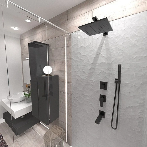 Кронштейн верхнего душа Paini 50PZ745TT35 350 мм. круглый, черный Кронштейн верхнего душа Paini 50PZ745TT35 350 мм. круглый, черный