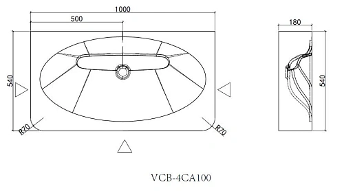 Раковина Vincea Caprise VCB-4CA100MWLG Corian, белый матовый/светло-серый матовый Раковина Vincea Caprise VCB-4CA100MWLG Corian, белый матовый/светло-серый матовый