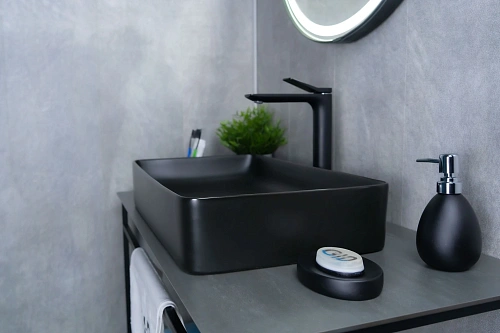 Раковина Gid Bm9396 53344 накладная черная матовая 60x34x11 Раковина Gid Bm9396 53344 накладная черная матовая 60x34x11