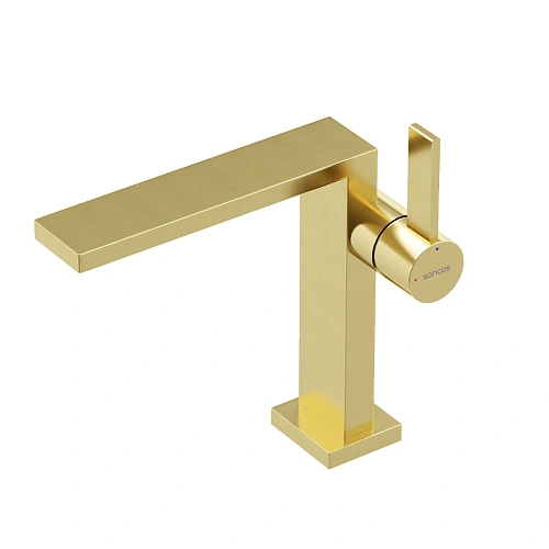 Смеситель для раковины Sancos Linn SC9019BG брашированное золото, PVD покрытие Смеситель для раковины Sancos Linn SC9019BG брашированное золото, PVD покрытие