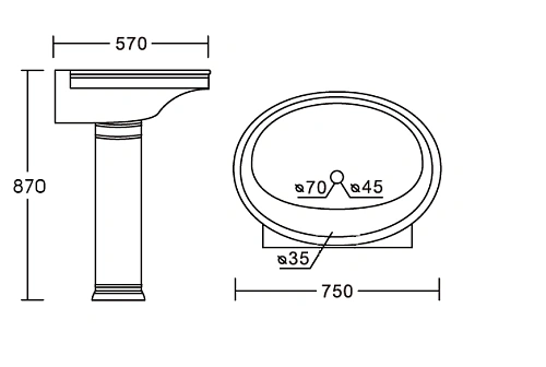 Раковина CeramaLux 1411 Раковина CeramaLux 1411