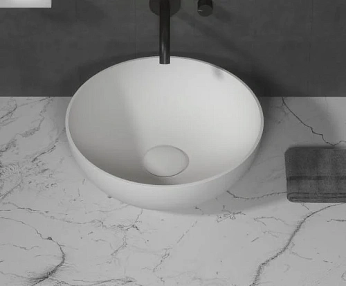 Раковина Boheme Corian 879-35 круглая матовая, Slim 35см 350x350x125 Раковина Boheme Corian 879-35 круглая матовая, Slim 35см 350x350x125