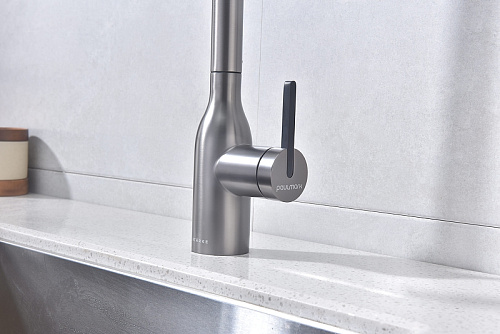 Смеситель для кухни Paulmark Universal вороненая сталь Un213880-GM Смеситель для кухни Paulmark Universal вороненая сталь Un213880-GM