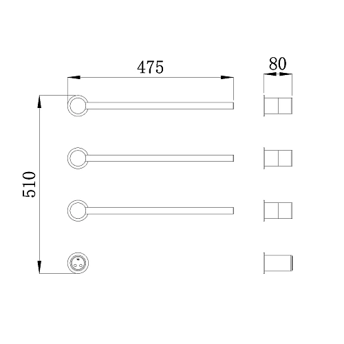 Полотенцесушитель электрический Raglo R350.51.09 встраиваемый сенсорный с терморегулятором, графит Полотенцесушитель электрический Raglo R350.51.09 встраиваемый сенсорный с терморегулятором, графит