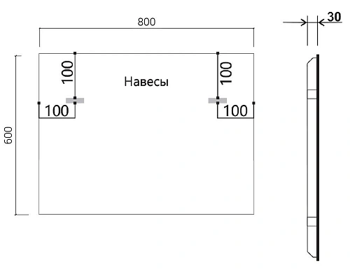 Зеркало Vincea LED VLM-3VN800 800х600 c сенсорным выключателем и диммером Зеркало Vincea LED VLM-3VN800 800х600 c сенсорным выключателем и диммером