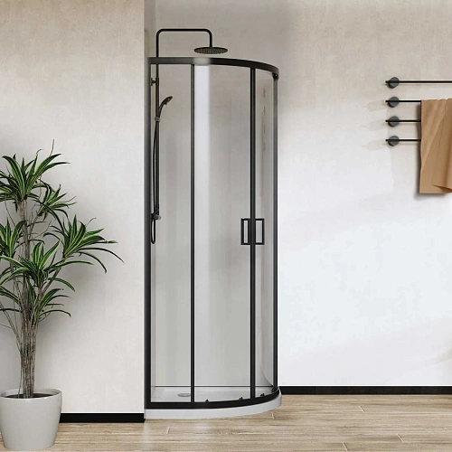 Душевой уголок Vincea City VSQ-5CT900CLB, 900x900, черный матовый, стекло прозрачное Душевой уголок Vincea City VSQ-5CT900CLB, 900x900, черный матовый, стекло прозрачное