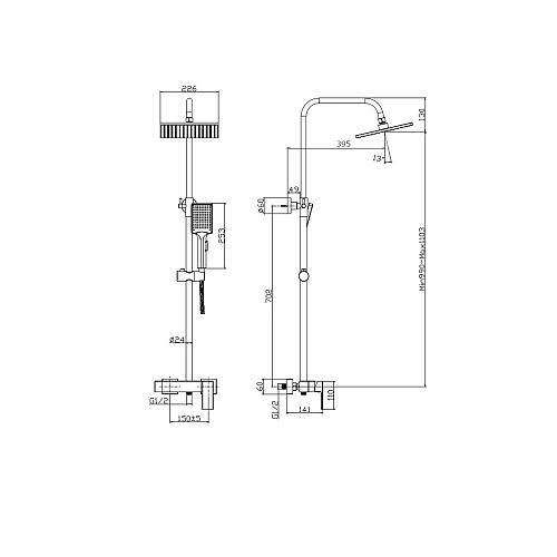 Душевая система RUSH Thira без излива (TR3635-40Black) Душевая система RUSH Thira без излива (TR3635-40Black)