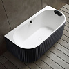 Картинка анонса товара «ванна из искусственного камня abber am9916bw 170x80 универсальная, черно-белая матовая, композитный камень rock»