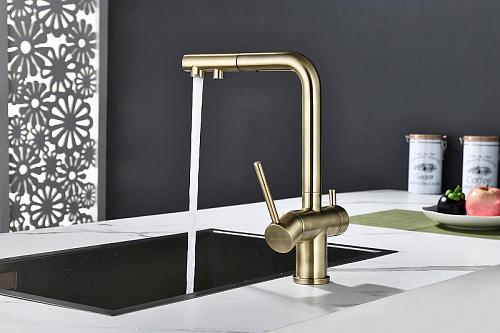 Смеситель для кухни Paulmark SERPENTINE бронза Se213222-BR Смеситель для кухни Paulmark SERPENTINE бронза Se213222-BR
