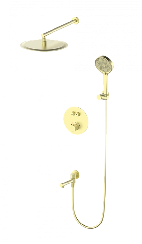 Душевая система Wonzon & Woghand с термостатом, встраиваемая, брашированное золото (WW-88929010-BG) Душевая система Wonzon & Woghand с термостатом, встраиваемая, брашированное золото (WW-88929010-BG)