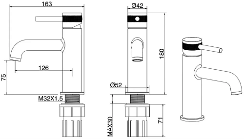 Смеситель для раковины Allen Brau Priority 5.31001-BN Смеситель для раковины Allen Brau Priority 5.31001-BN