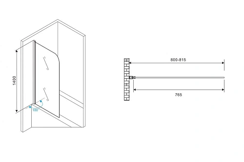 Шторка на ванну ABBER Ewiges Wasser AG52080 80 см универсальная, профиль хром, стекло прозрачное Шторка на ванну ABBER Ewiges Wasser AG52080 80 см универсальная, профиль хром, стекло прозрачное