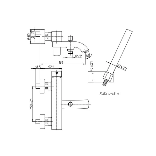 Смеситель для душа Paini Dax 84CR511THKM с термостатом Смеситель для душа Paini Dax 84CR511THKM с термостатом