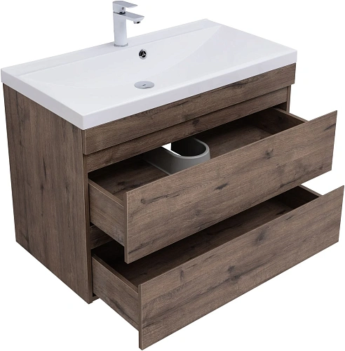 Тумба под раковину Aquanet Нота New 90 дуб веллингтон табак 00334193 подвесная Тумба под раковину Aquanet Нота New 90 дуб веллингтон табак 00334193 подвесная