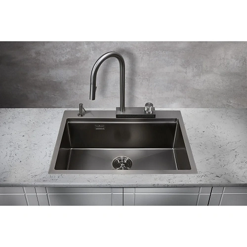 Кухонная мойка Milacio Denia 68 Steel (MC.77419) сталь воронёная Кухонная мойка Milacio Denia 68 Steel (MC.77419) сталь воронёная