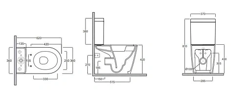 Унитаз напольный Kludi RESA R 23WCB0543 керамический, компакт Унитаз напольный Kludi RESA R 23WCB0543 керамический, компакт