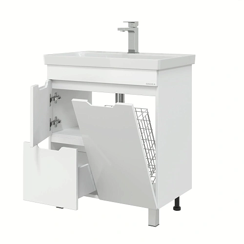 Тумба под раковину Onika Айленд 70 см 107062 напольная, белая, с корзиной (для Адриана 70) Тумба под раковину Onika Айленд 70 см 107062 напольная, белая, с корзиной (для Адриана 70)