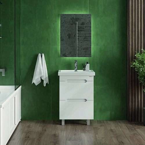 Тумба под раковину Onika Айленд 60 см 106160 напольная, белая (для Фостер 60) Тумба под раковину Onika Айленд 60 см 106160 напольная, белая (для Фостер 60)