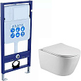 Детальная картинка товара «комплект унитаза aquatek бетта aq1253w-00 с инсталляцией ins-0000012 без клавиши и крепежа с тонким  set aquatek бетта»